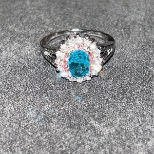 Blue CZ Diamond Ring 💍